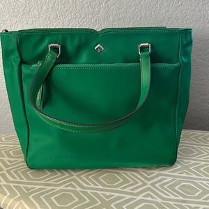 Slightly used, kelly green, nylon, Kate Spade bag